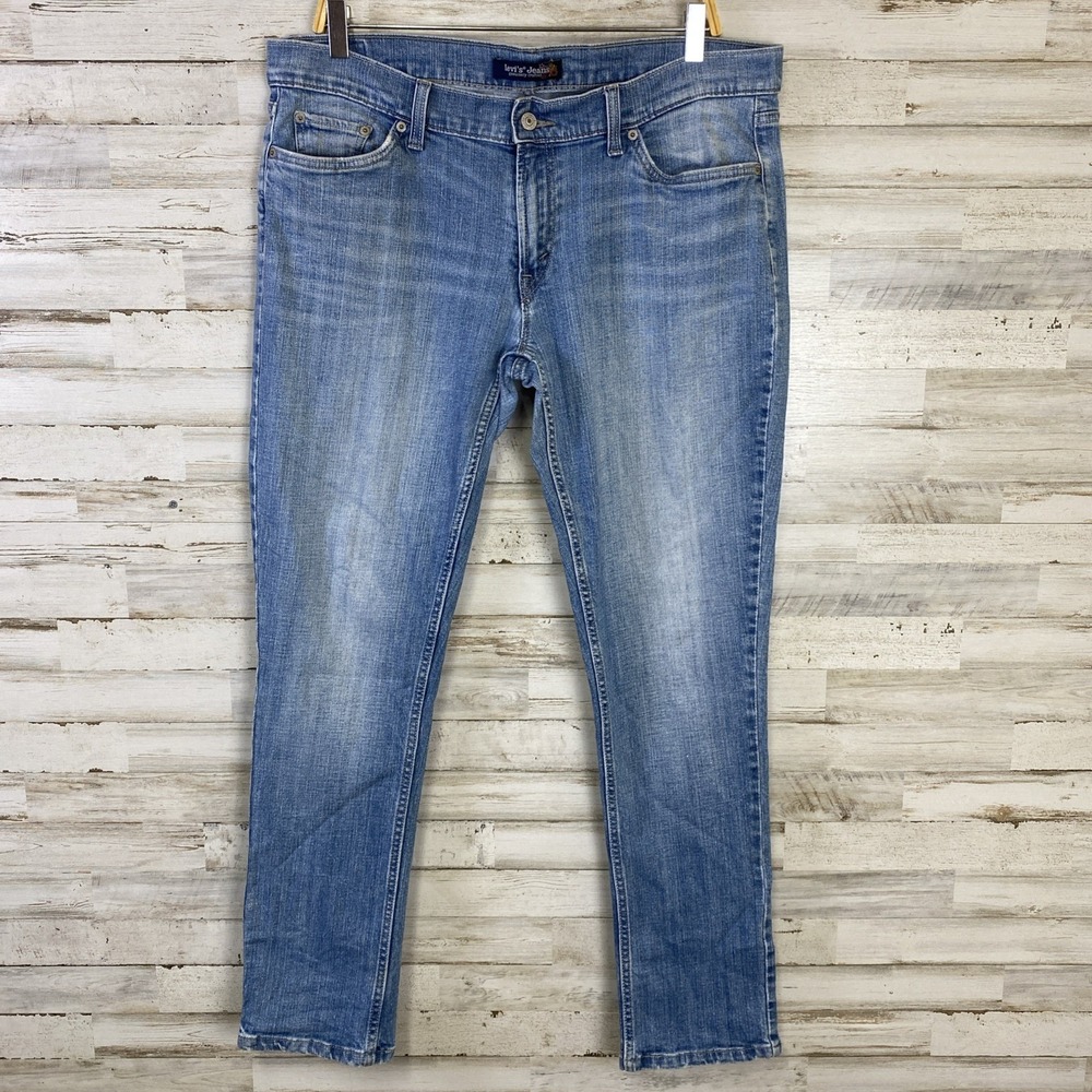 Levi's 524 Jeans Women 17M Blue Denim Mid-rise Medium Wash Skinny Whiskered
